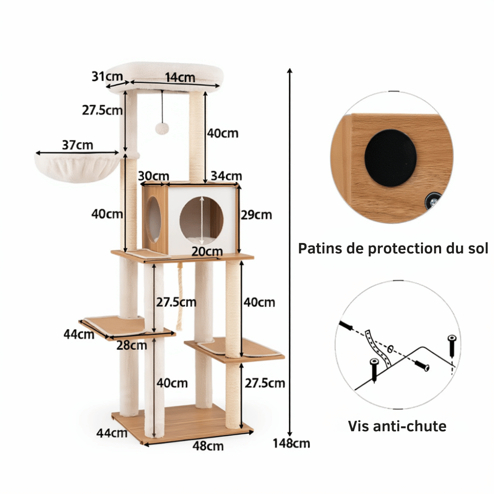 Arbre à chat bois et design | Drago