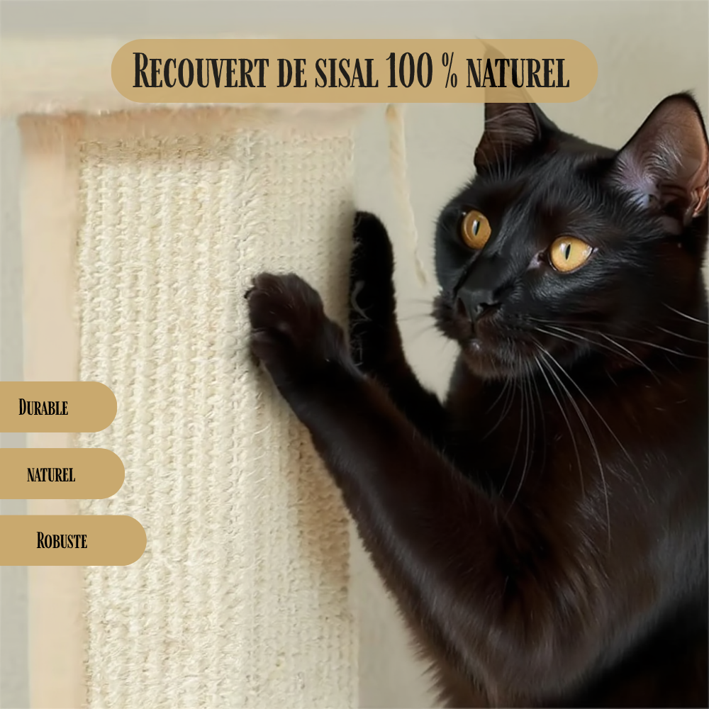 Griffoir en tour 81 cm sisal naturel base large pour chat