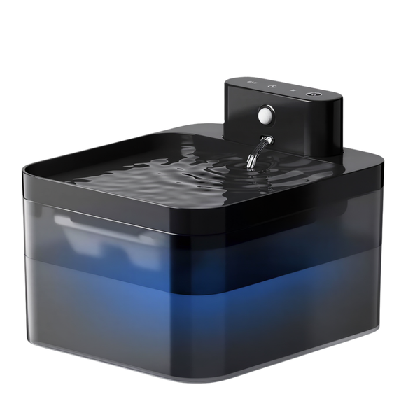 Fontaine à eau pour chat HydraMax 2,2L sans fil, Filtration multicouche