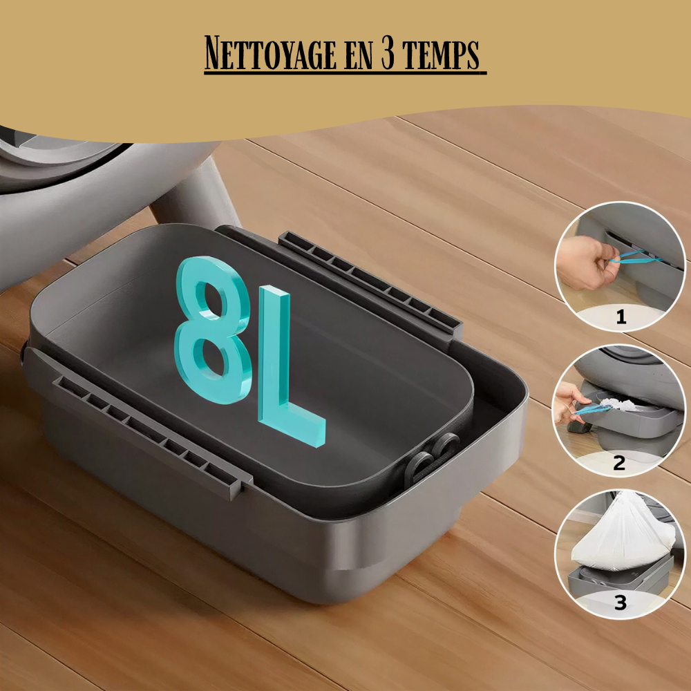Litière autonettoyante pour chat Smart Litter connectée WiFi noir