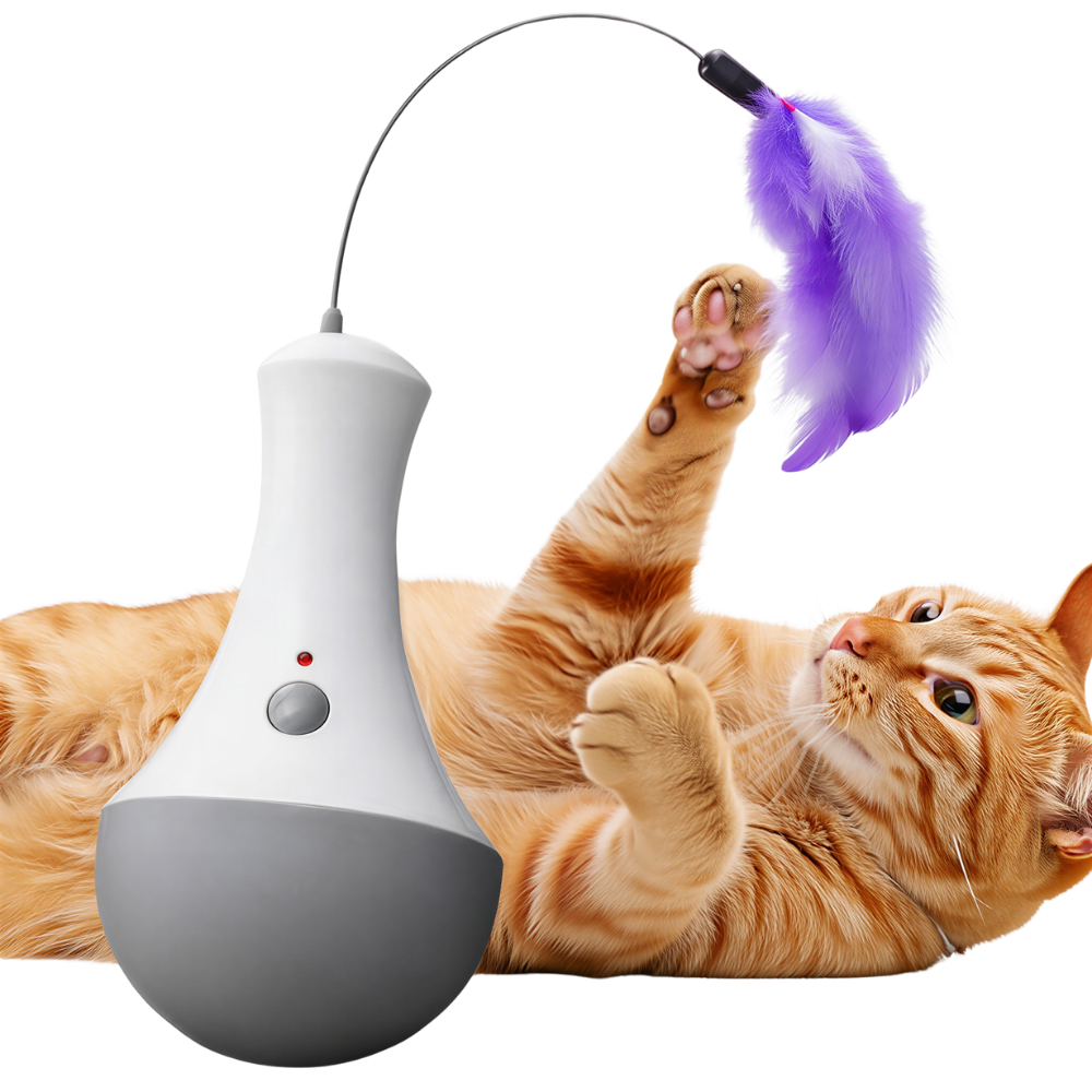 Jouet automatique interactif pour chat FeatherMotion, rotation 360°