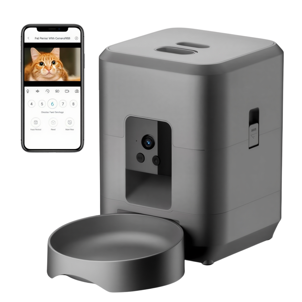 Distributeur automatique de croquettes FeedFlow Sync 2L, Caméra HD WiFi