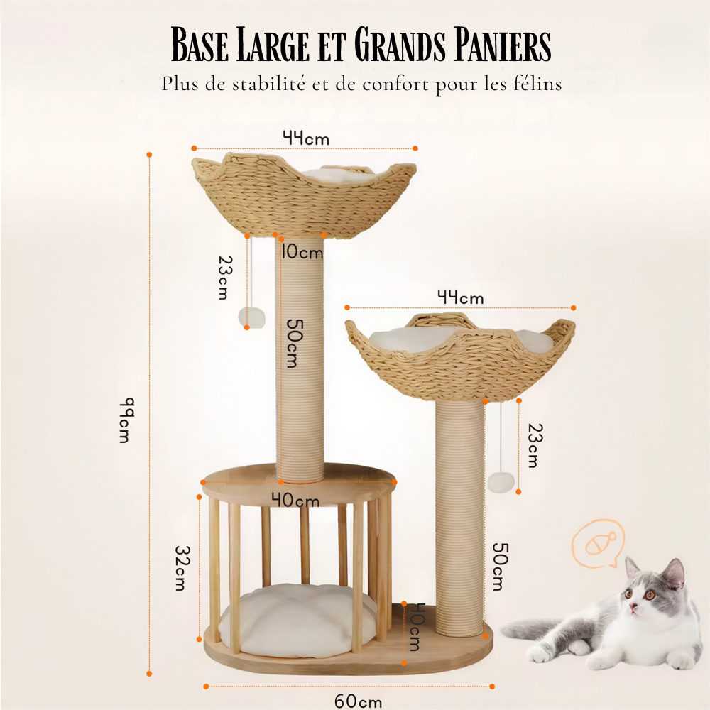 Petit arbre à chat en bois design | AuraCat