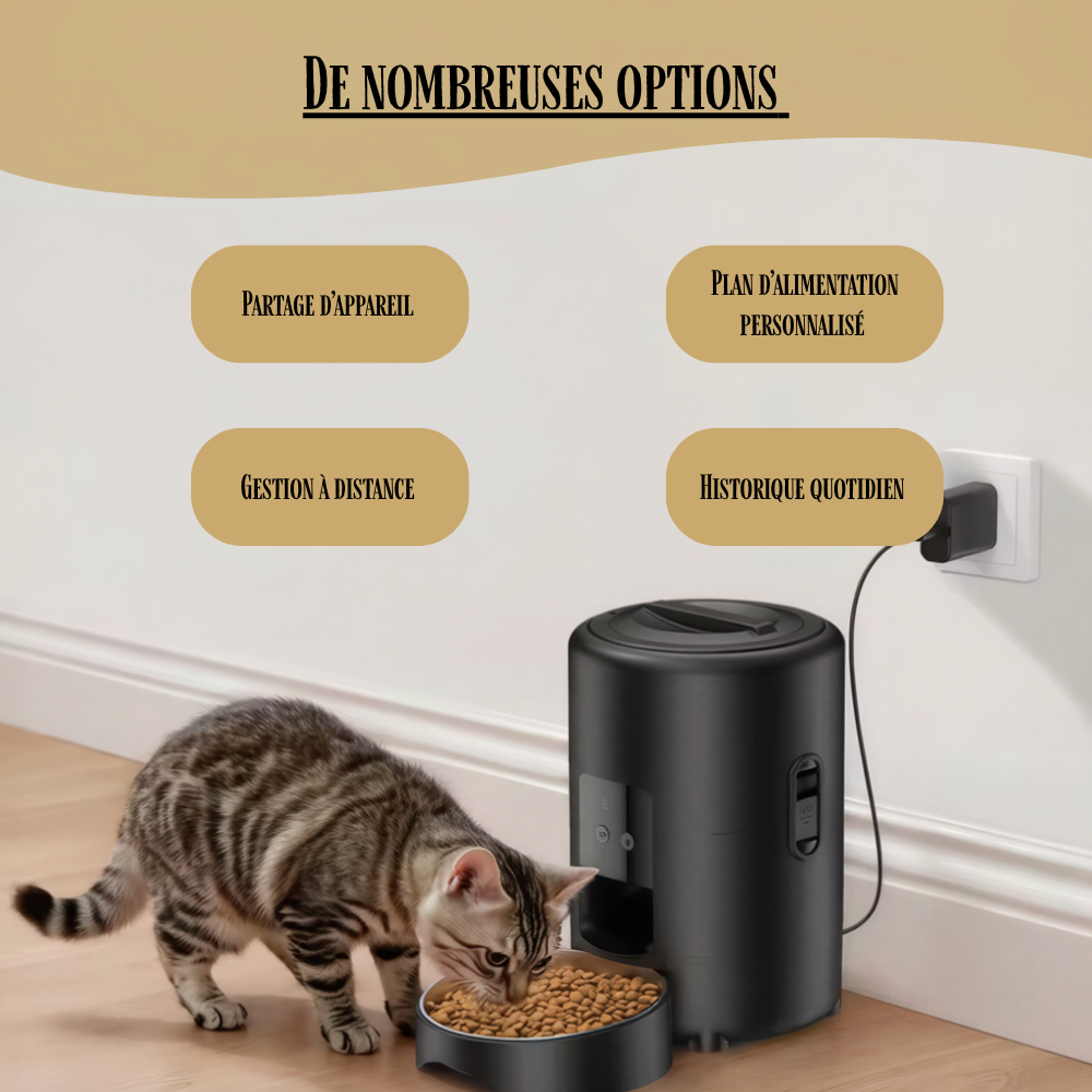 Distributeur automatique de croquettes FeedFlow Air 3L, connecté