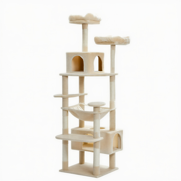 Arbre à chat CatLoft 182 cm multi-niveaux – Condo, hamac et poteaux en sisal – GrandFelin
