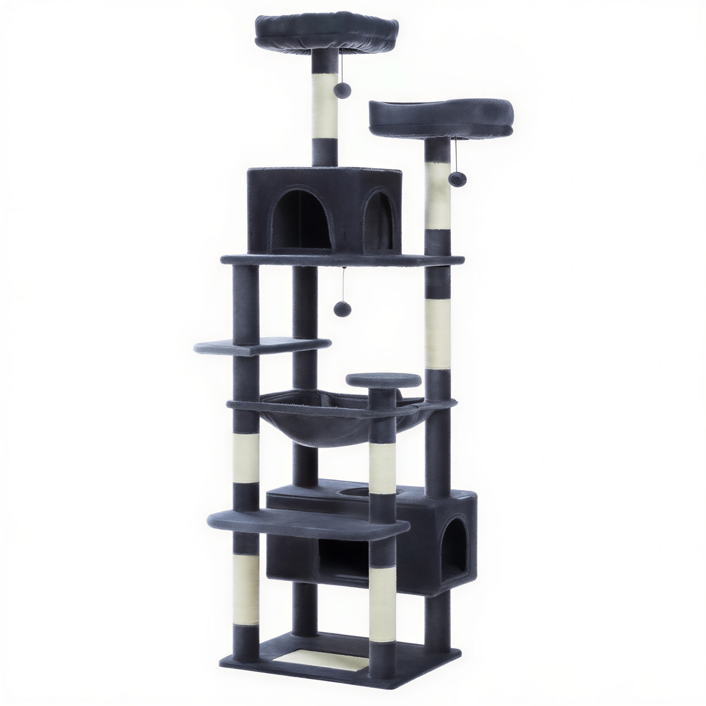 Arbre à chat CatLoft 182 cm multi-niveaux – Condo, hamac et poteaux en sisal – GrandFelin