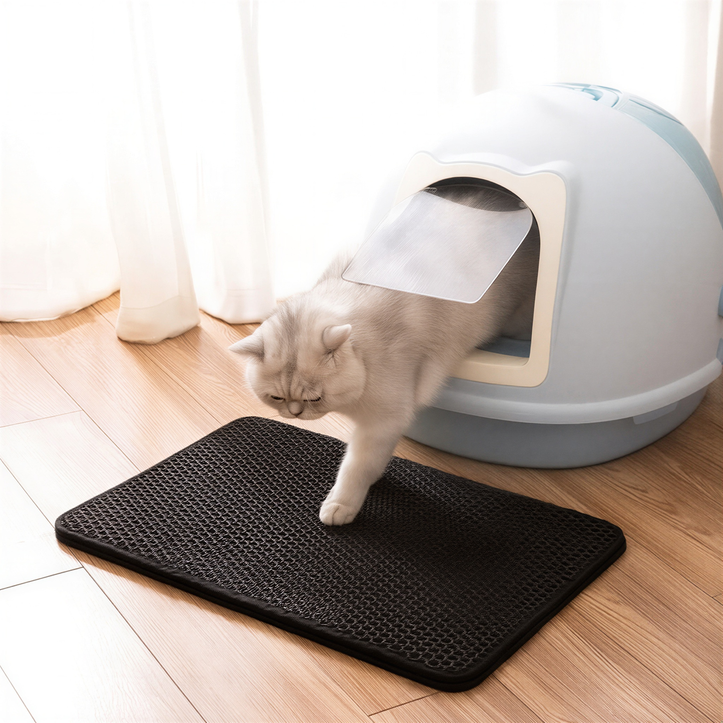 Tapis de litière double couche pour chat CleanStep