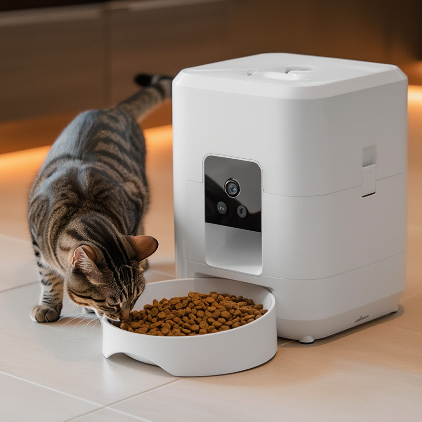 Distributeur automatique de croquettes FeedFlow Sync 2L, Caméra HD WiFi