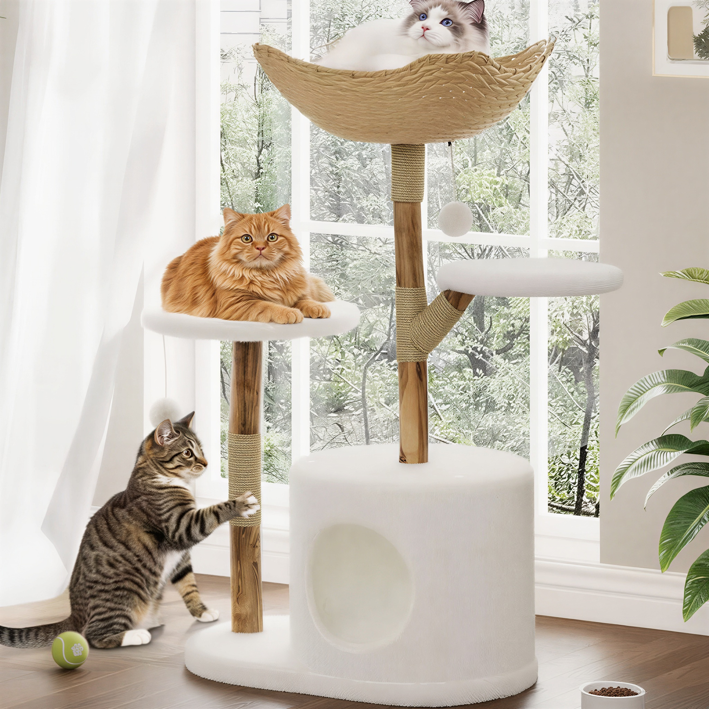 Arbre à chat en bois design | Serval
