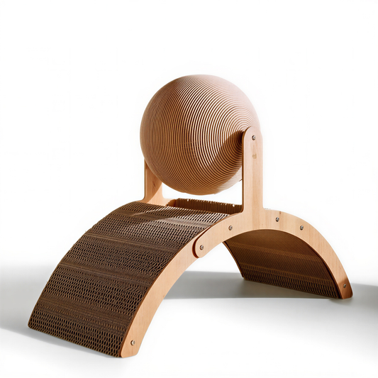 Griffoir à boule 2 en 1 bois et sisal pour chat – GrandFelin