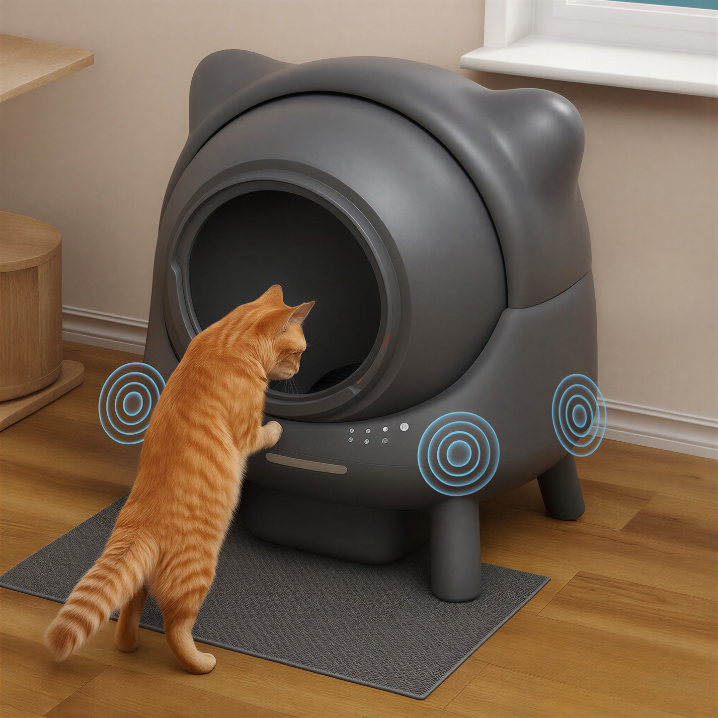 Litière autonettoyante pour chat Smart Litter connectée WiFi noir – GrandFelin