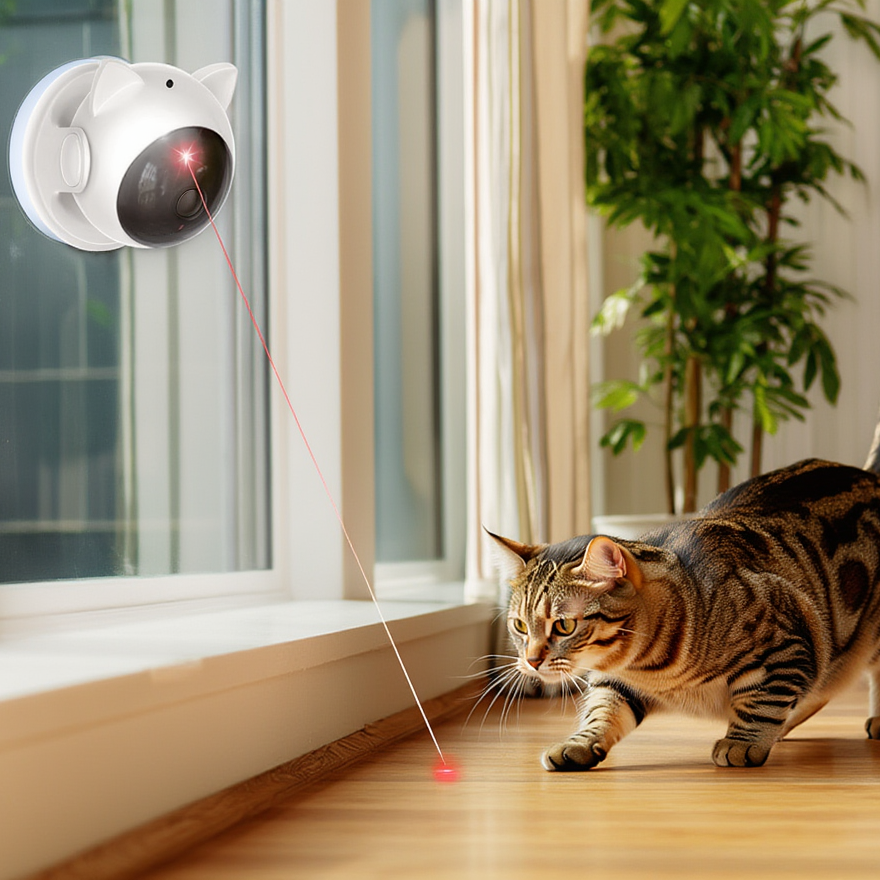 Jouet laser automatique pour chat LaserTrack, Rotation 360° rechargeable USB