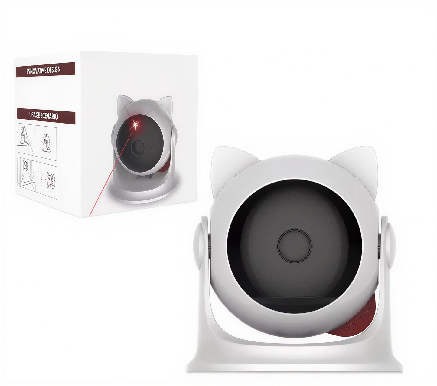 Jouet laser automatique pour chat LaserTrack, Rotation 360° rechargeable USB