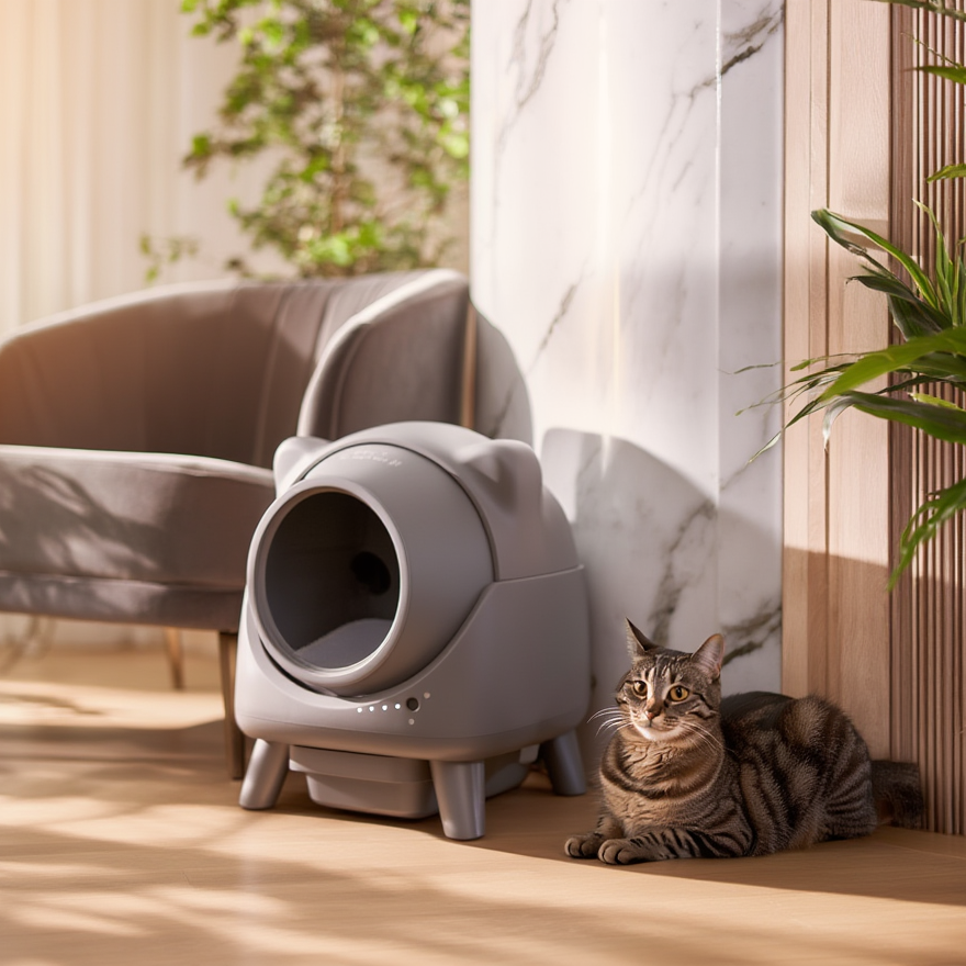Litière autonettoyante pour chat Smart Litter connectée WiFi noir – GrandFelin