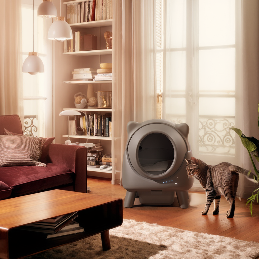 Litière autonettoyante pour chat Smart Litter connectée WiFi noir