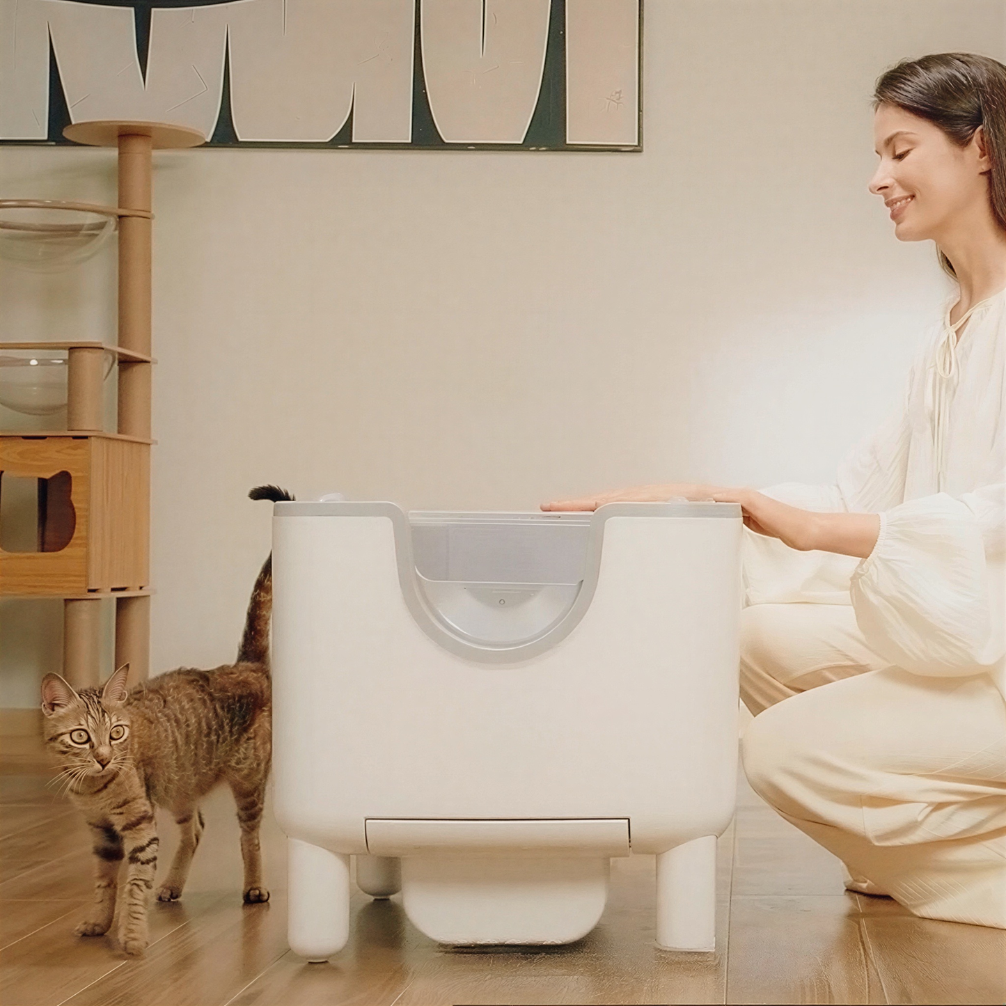Litière autonettoyante pour chat Home Litter – Détection automatique – GrandFelin