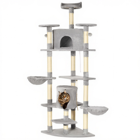 Arbre à chat TreeCat 200 cm multi-niveaux – Grottes et hamacs – GrandFelin