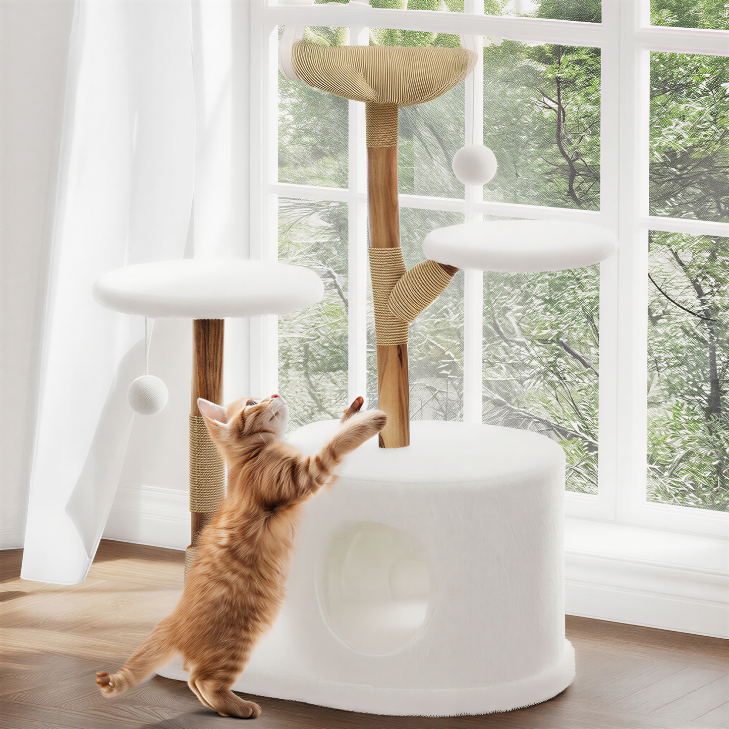 Arbre à chat en bois design | Serval