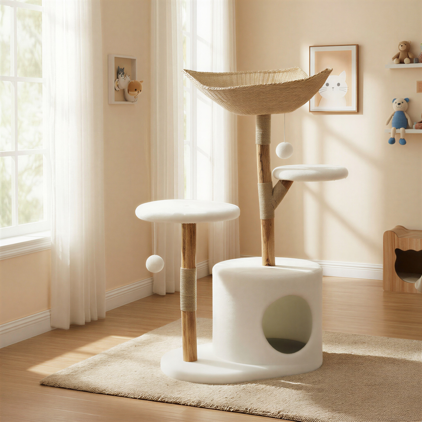 Arbre à chat en bois design | Serval