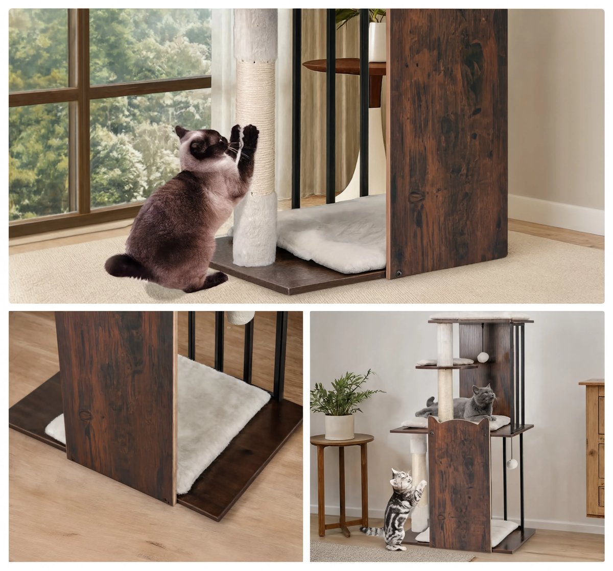 Arbre à chat en bois design | Neptu