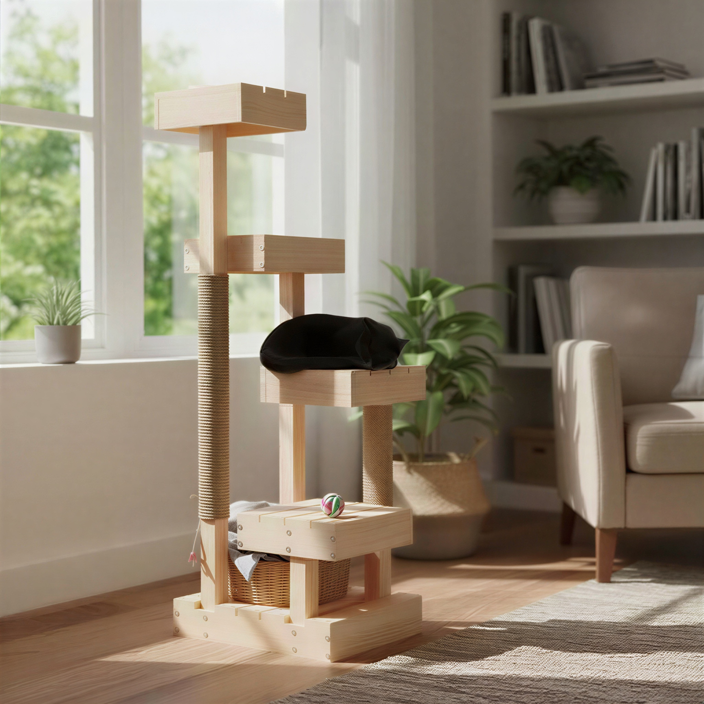 Arbre a chat, bois, design | Tramonto