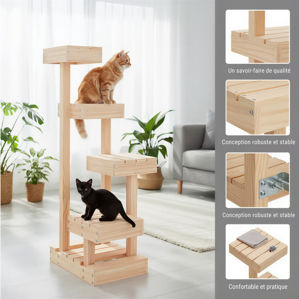 Arbre a chat, bois, design | Tramonto